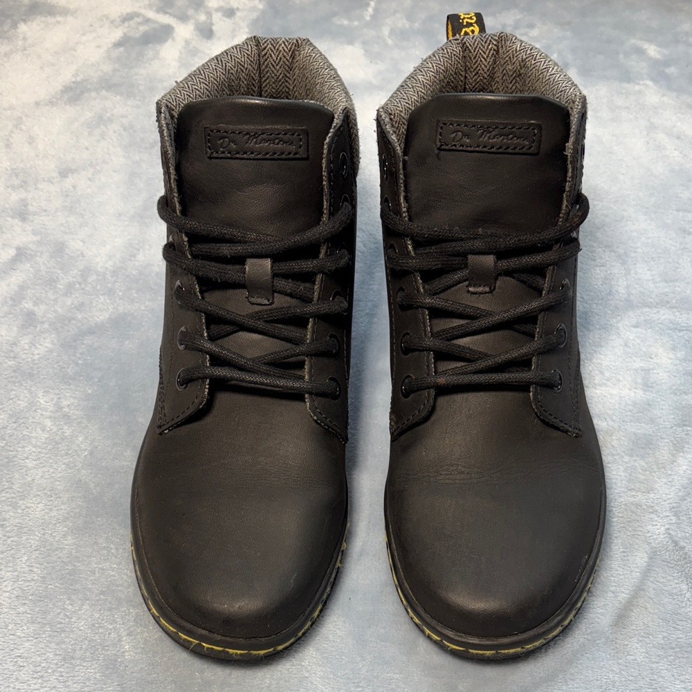 Dr. Martens Black and Gray Combat Boots - Picture 3 of 11